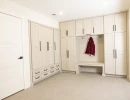 mudroom remodel with custom cabinetry