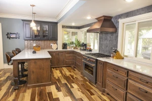 kitchen remodel with matching appliances with custom color