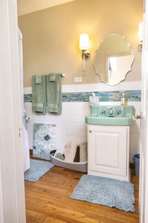 space efficient powder room