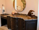 custom bathroom sink counter with built-in vanity