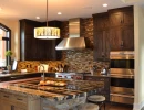 kitchen interior design with custom countertop features