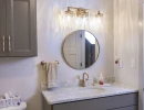 bathroom remodel with custom linens cabinetry