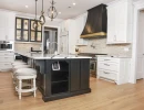 striking black and white themed kitchen remodel