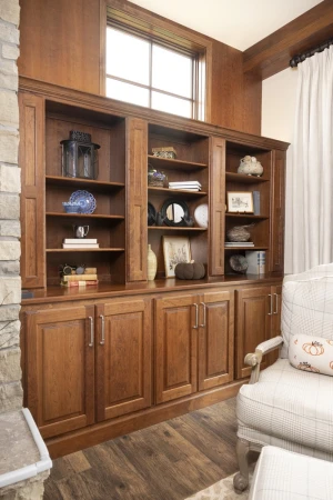 custom cabinetry surrounding fireplace