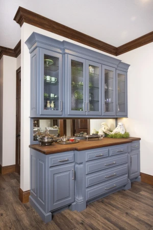 custom cabinetry with glass china display