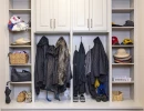 mudroom remodel with built-in shelving