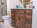 bathroom remodel with hexagonal flooring