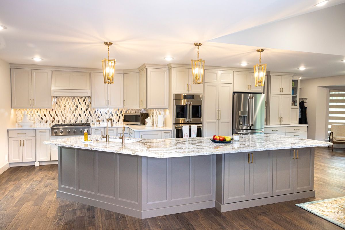 kitchen interior design with custom cabinetry and beautiful countertops