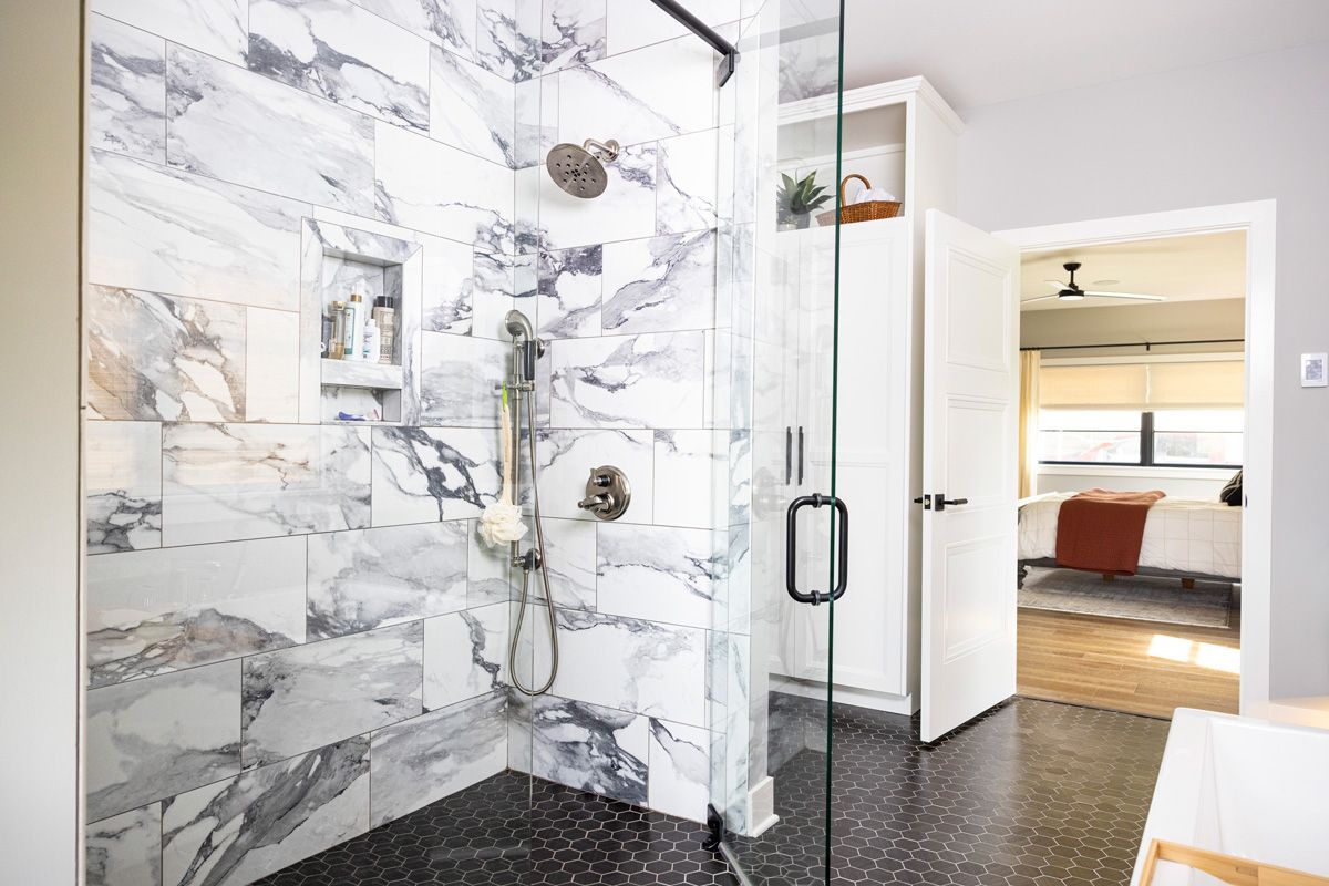 stunning bathroom remodel by interior designer